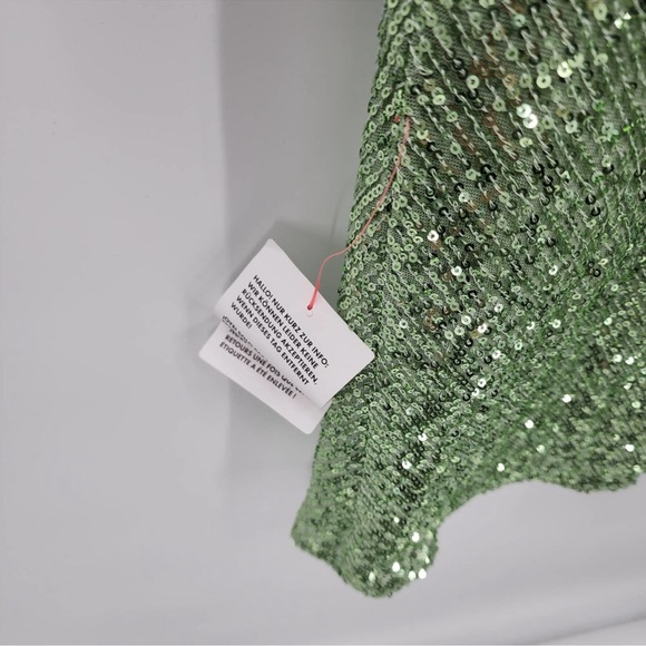 ASOS DESIGN Tall embellished sequin pencil midi dress Green Size size US 12 - Picture 7 of 14